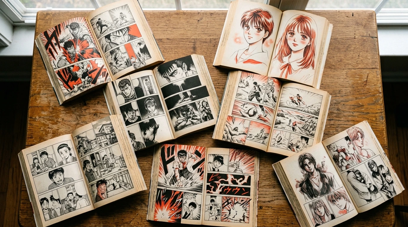 Sezione manga di una libreria