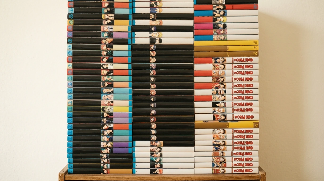 Fumetti e graphic novel impilati