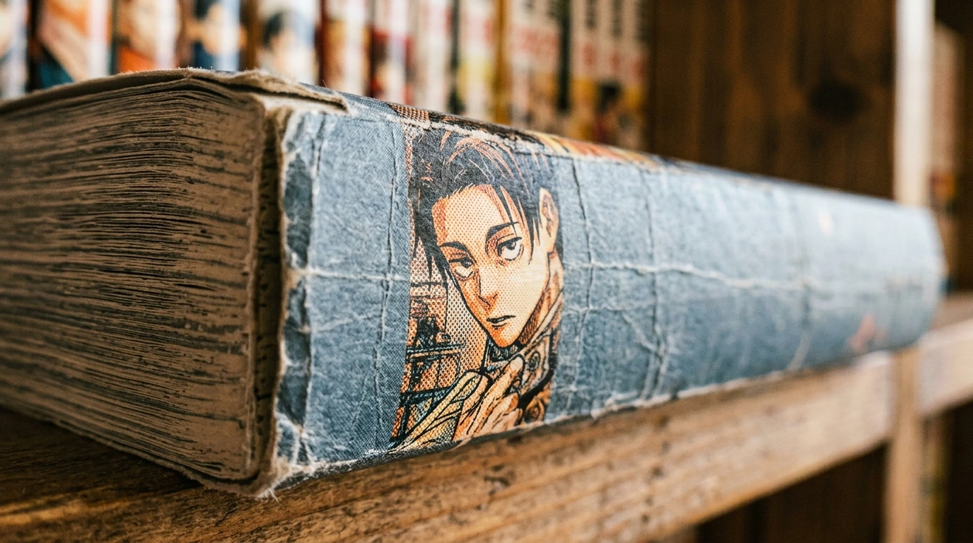 Dettaglio del dorso di un volume da collezione