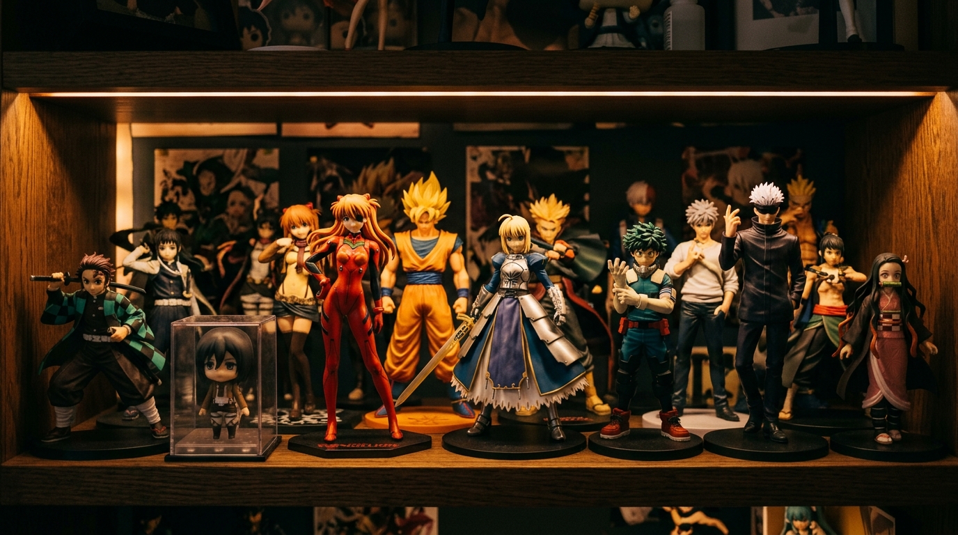 Scaffale di action figure da collezione