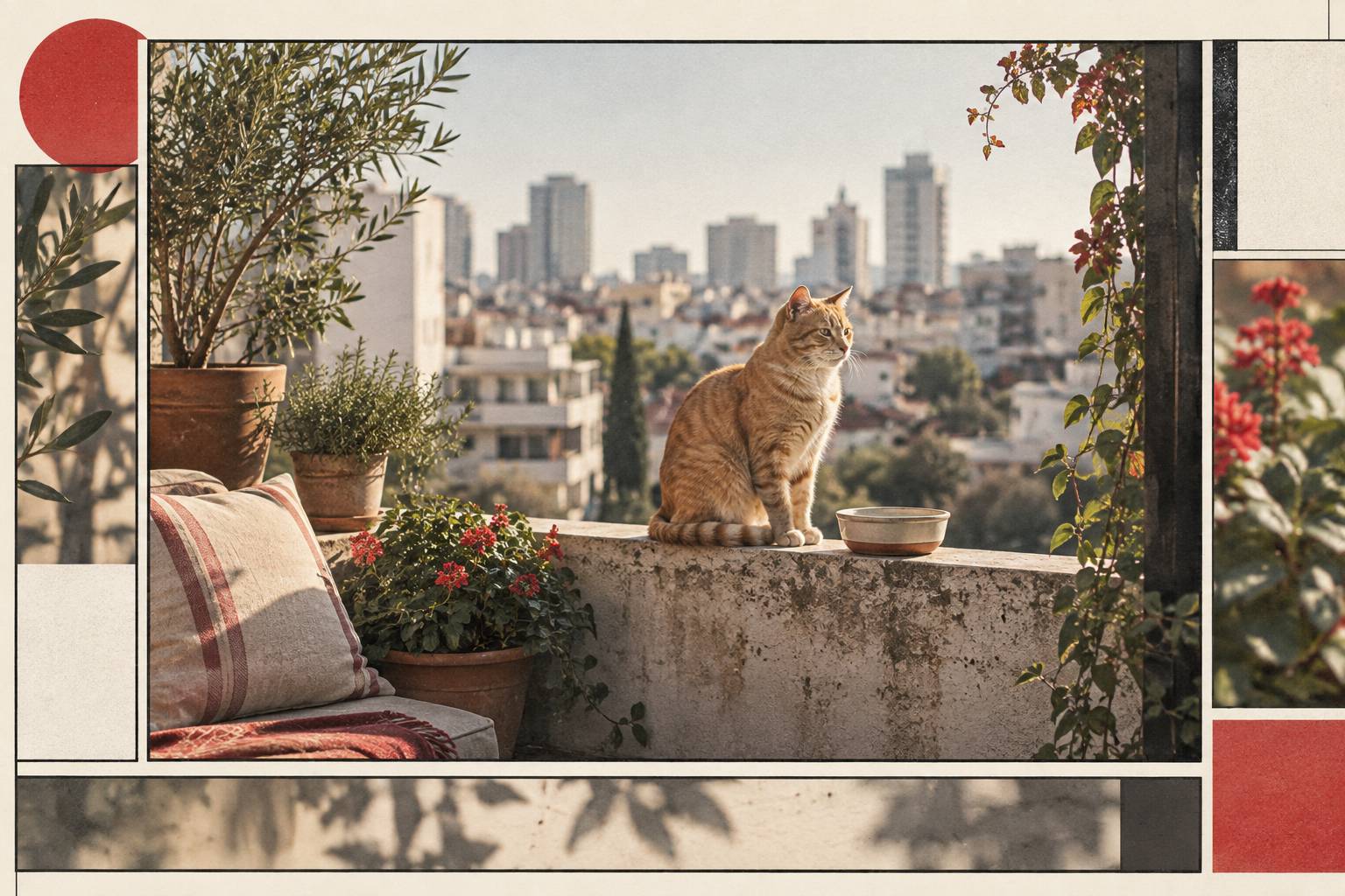 Chats de gouttière dans une ruelle de quartier au petit matin