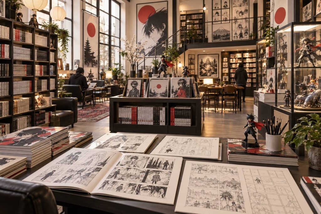 Illustration éditoriale du sujet : Il Mondo Affascinante dei Manga: Storie, Arte e Cultura Giapponese