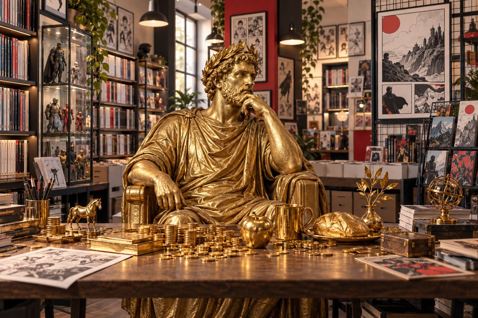 Illustration éditoriale du sujet : Il Potere Magico di Re Mida: Riflessioni sull'Uomo e l'Oro