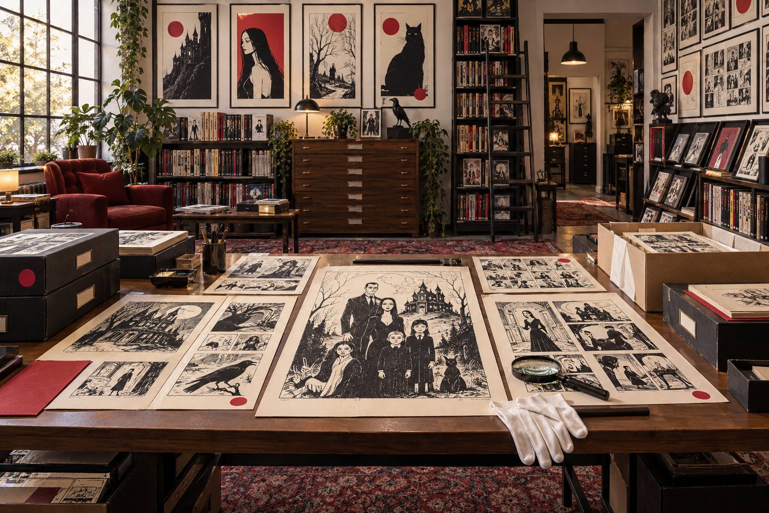 Illustration éditoriale du sujet : Le radici di Mercoledì: il mito della famiglia Addams svelato