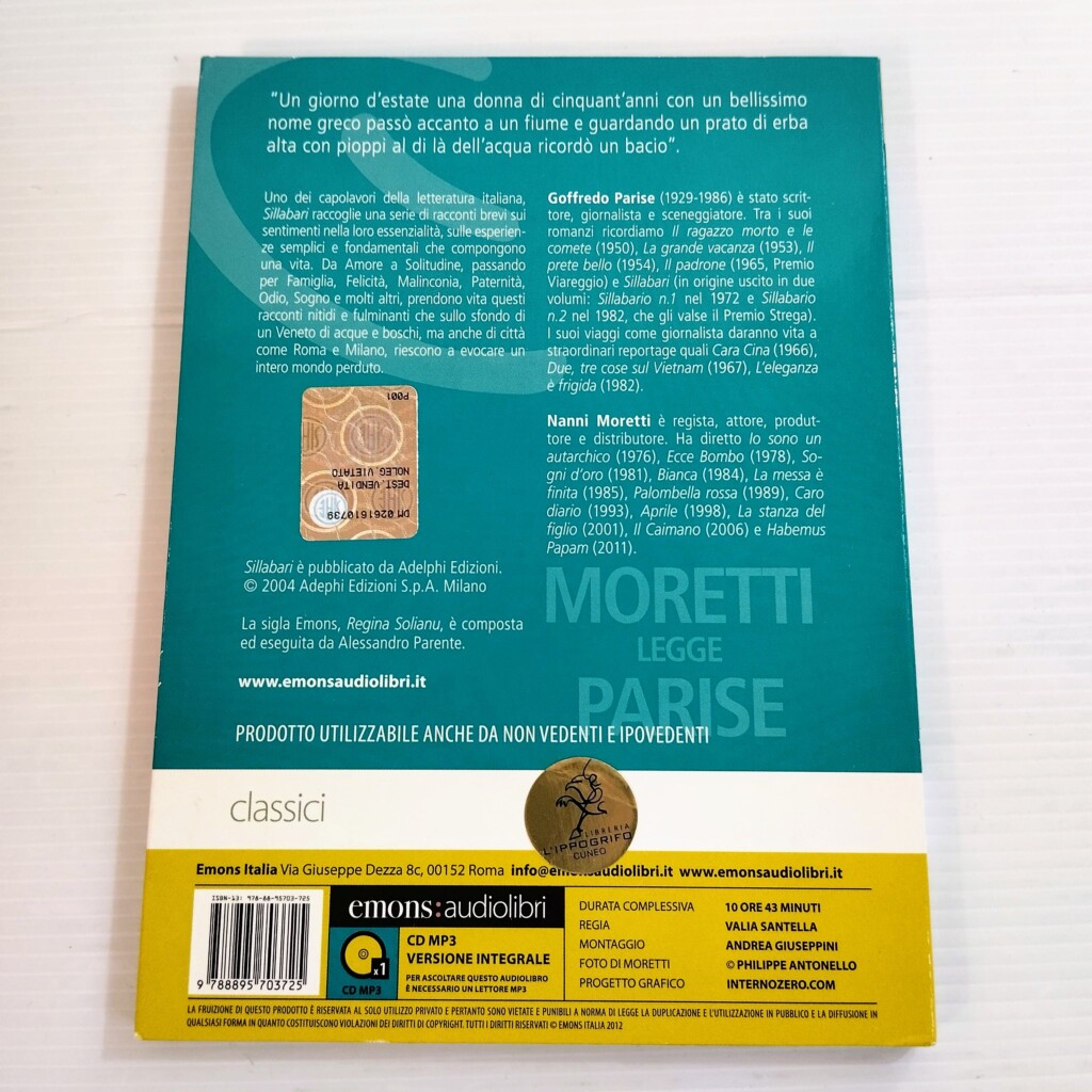 AUDIOLIBRO – SILLABARI – LETTO DA NANNI MORETTI – PARISE – EMONS 1 CD –  RetroForce